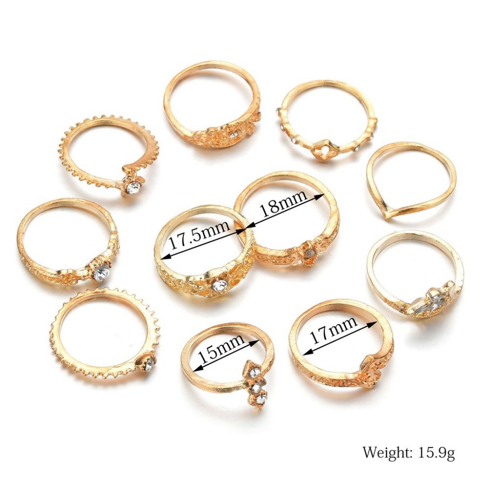 - Rhinestones Rings Set - Picture 2 of 3
